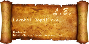 Larnhof Bogárka névjegykártya